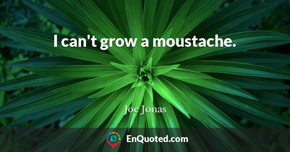 I can't grow a moustache.
