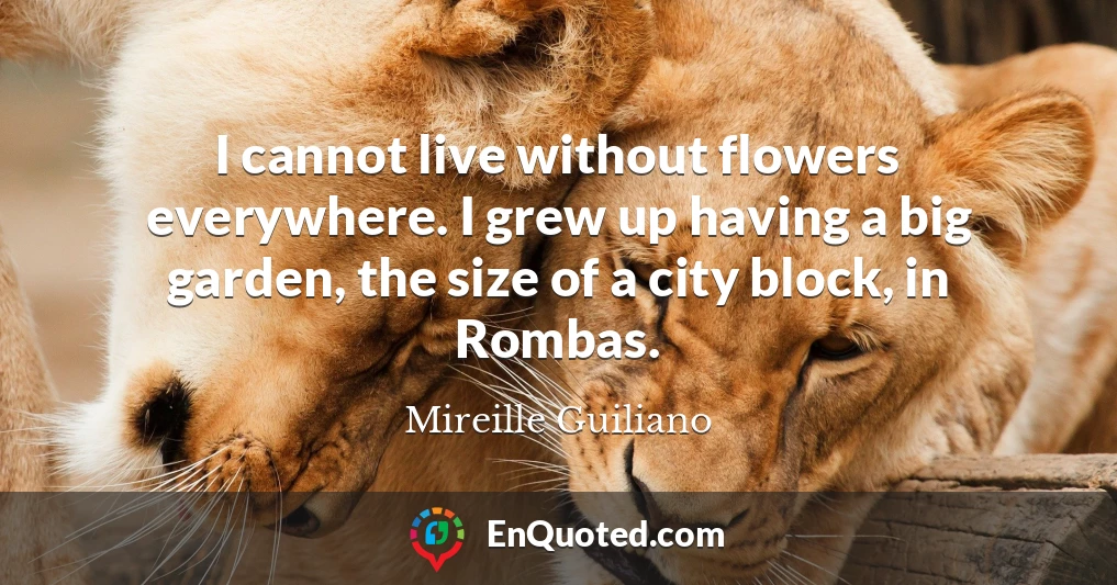 I cannot live without flowers everywhere. I grew up having a big garden, the size of a city block, in Rombas.