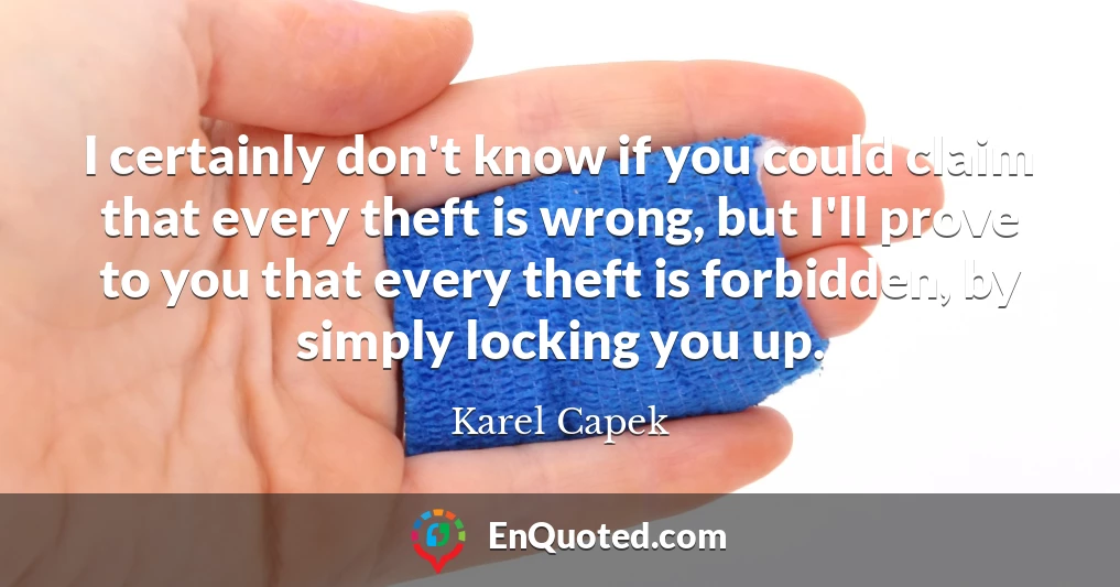 I certainly don't know if you could claim that every theft is wrong, but I'll prove to you that every theft is forbidden, by simply locking you up.