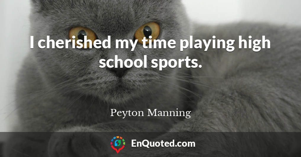 I cherished my time playing high school sports.
