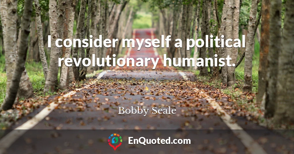I consider myself a political revolutionary humanist.