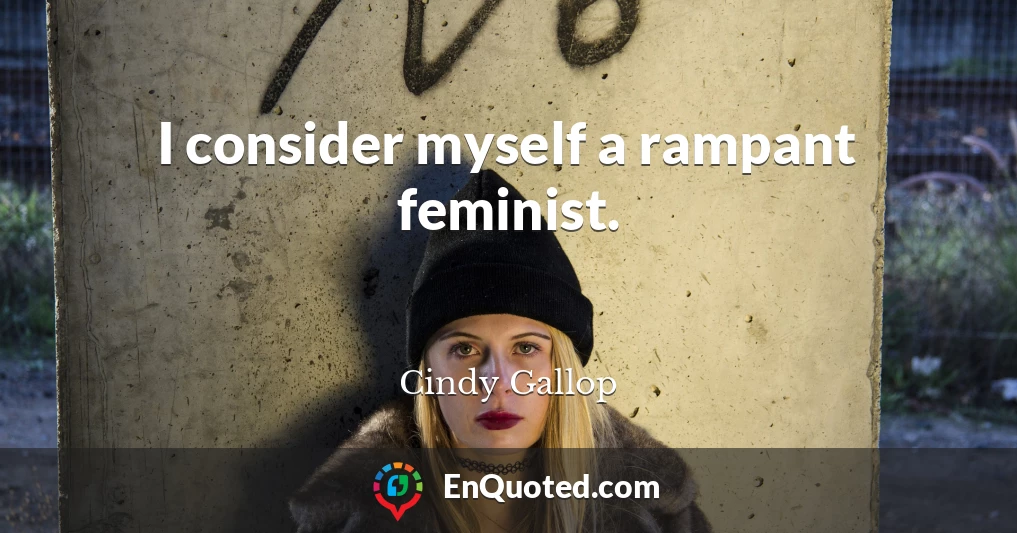 I consider myself a rampant feminist.