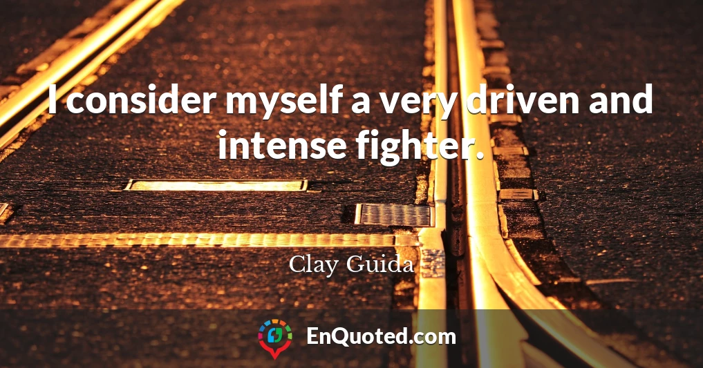 I consider myself a very driven and intense fighter.