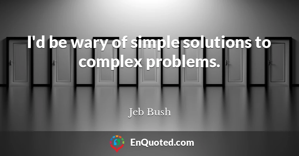 I'd be wary of simple solutions to complex problems.