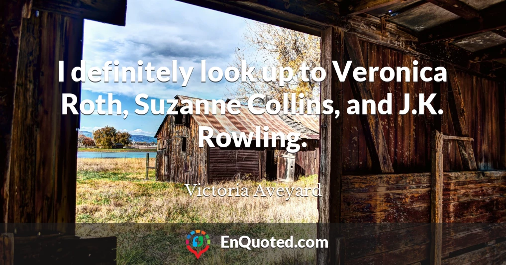 I definitely look up to Veronica Roth, Suzanne Collins, and J.K. Rowling.