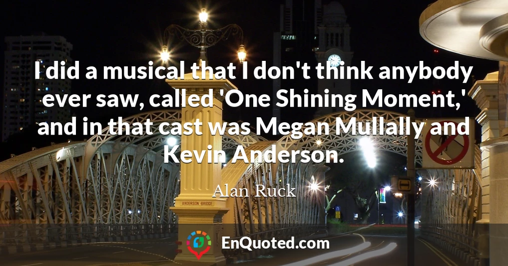 I did a musical that I don't think anybody ever saw, called 'One Shining Moment,' and in that cast was Megan Mullally and Kevin Anderson.