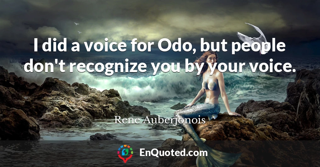 I did a voice for Odo, but people don't recognize you by your voice.