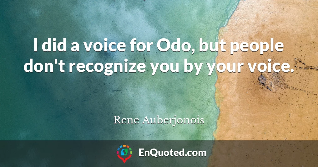 I did a voice for Odo, but people don't recognize you by your voice.