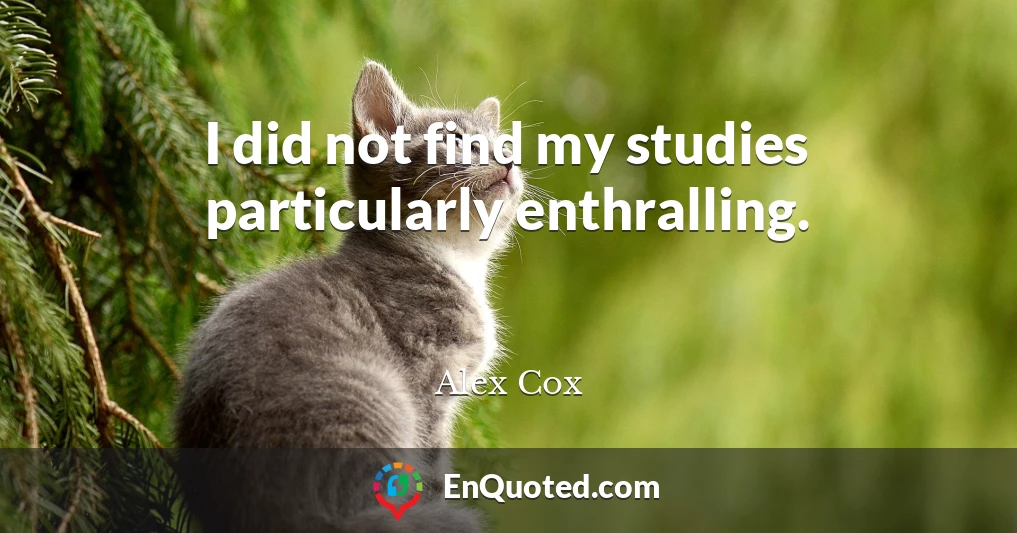 I did not find my studies particularly enthralling.