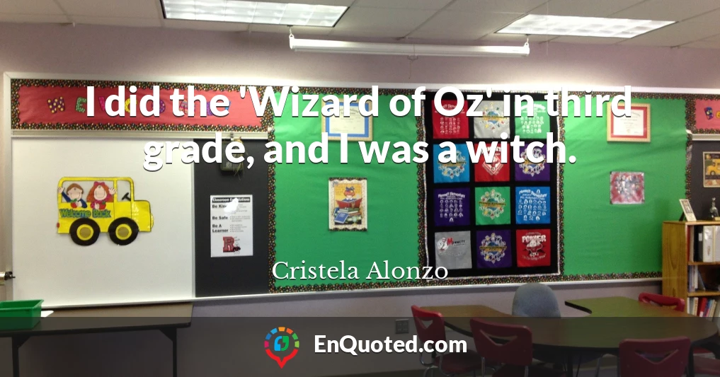 I did the 'Wizard of Oz' in third grade, and I was a witch.