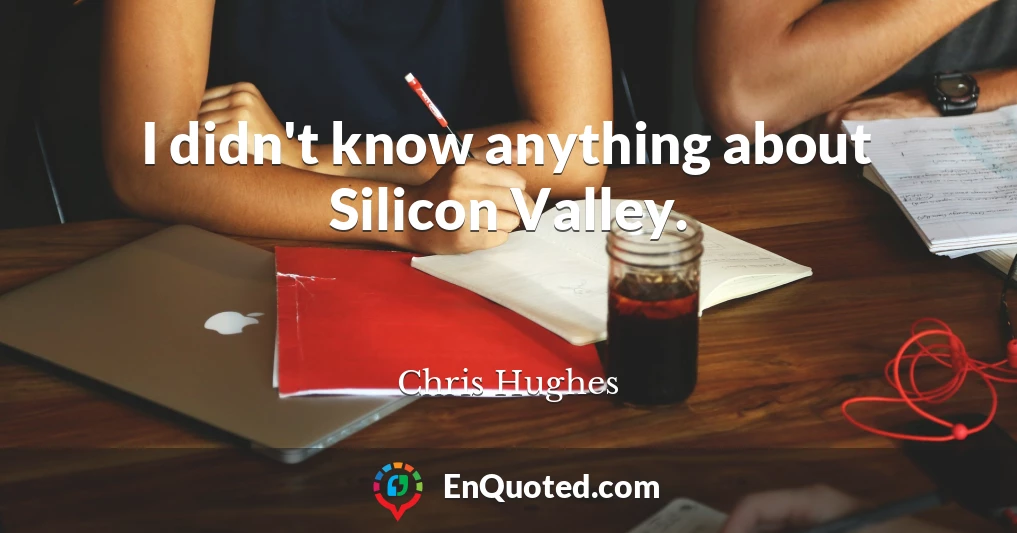 I didn't know anything about Silicon Valley.