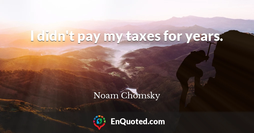 I didn't pay my taxes for years.