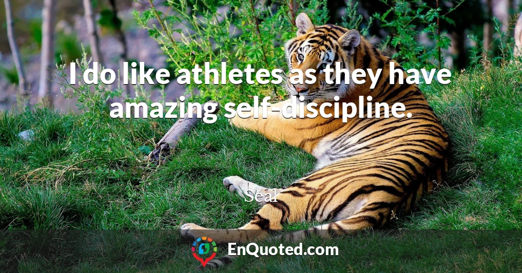 I do like athletes as they have amazing self-discipline.