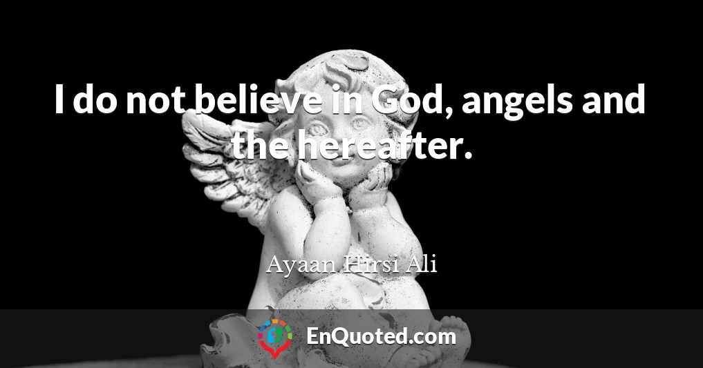 I do not believe in God, angels and the hereafter.