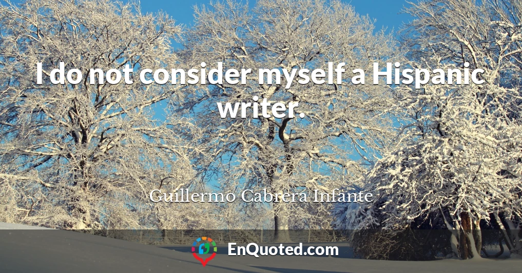 I do not consider myself a Hispanic writer.