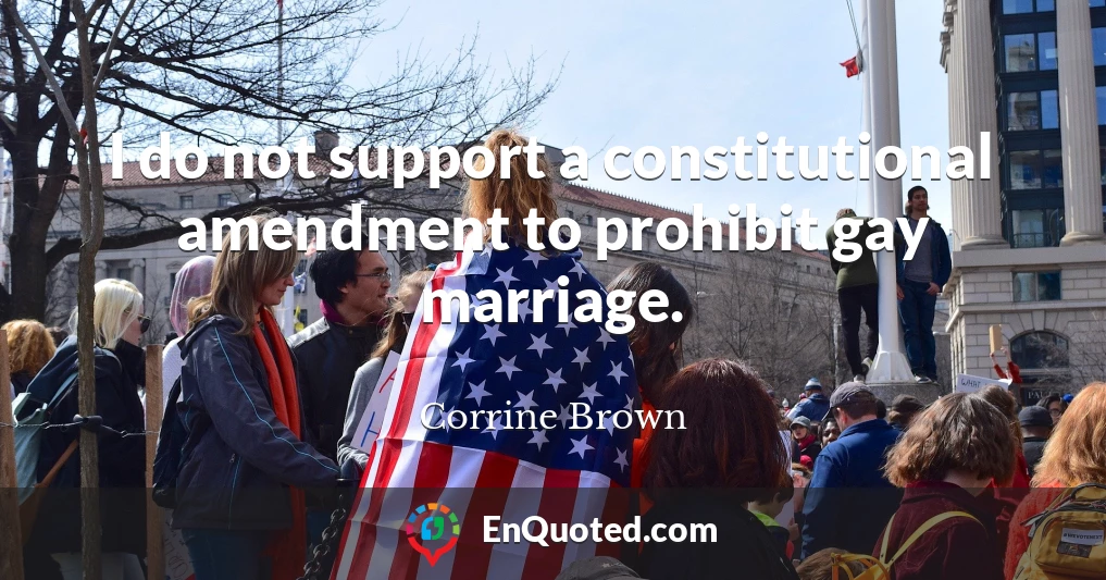 I do not support a constitutional amendment to prohibit gay marriage.