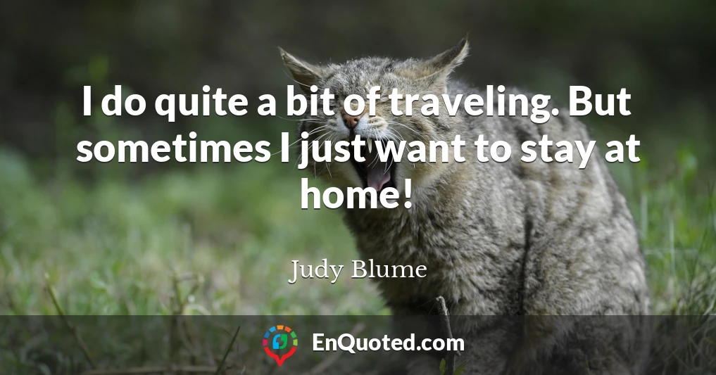 I do quite a bit of traveling. But sometimes I just want to stay at home!