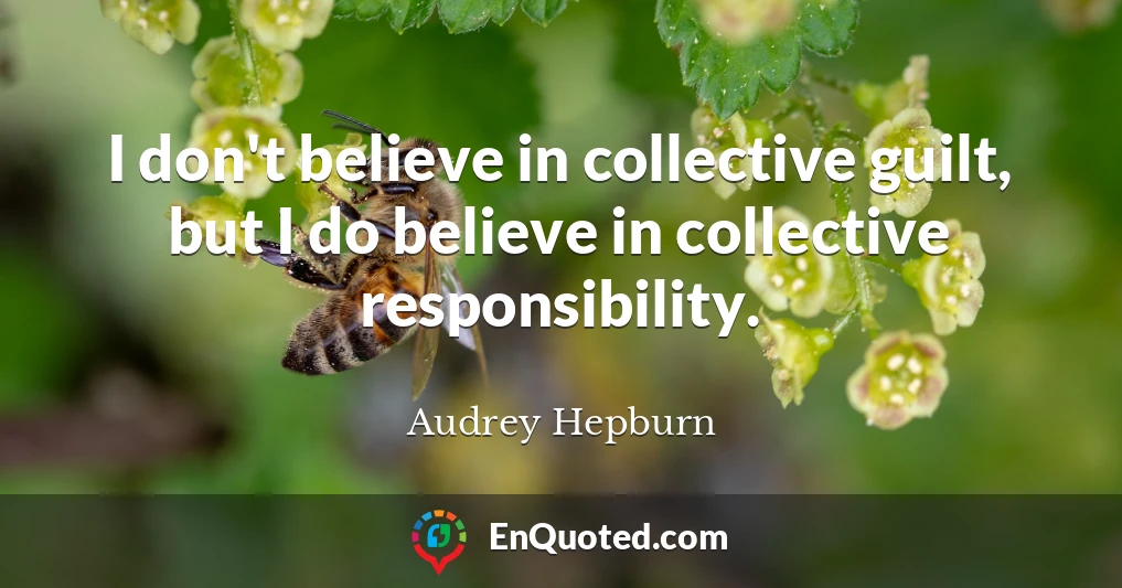I don't believe in collective guilt, but I do believe in collective responsibility.
