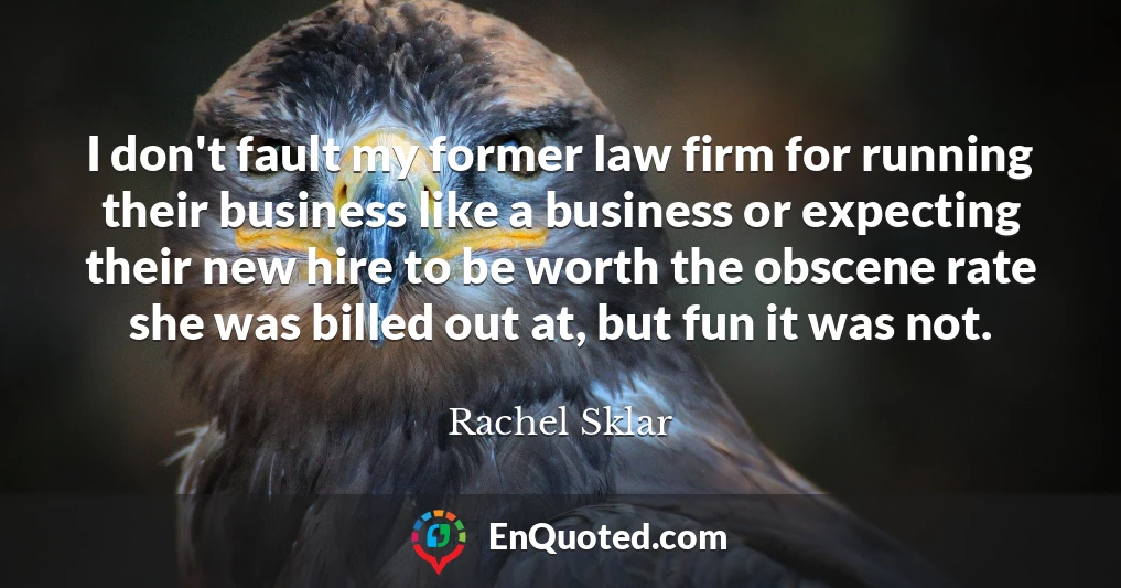 I don't fault my former law firm for running their business like a business or expecting their new hire to be worth the obscene rate she was billed out at, but fun it was not.