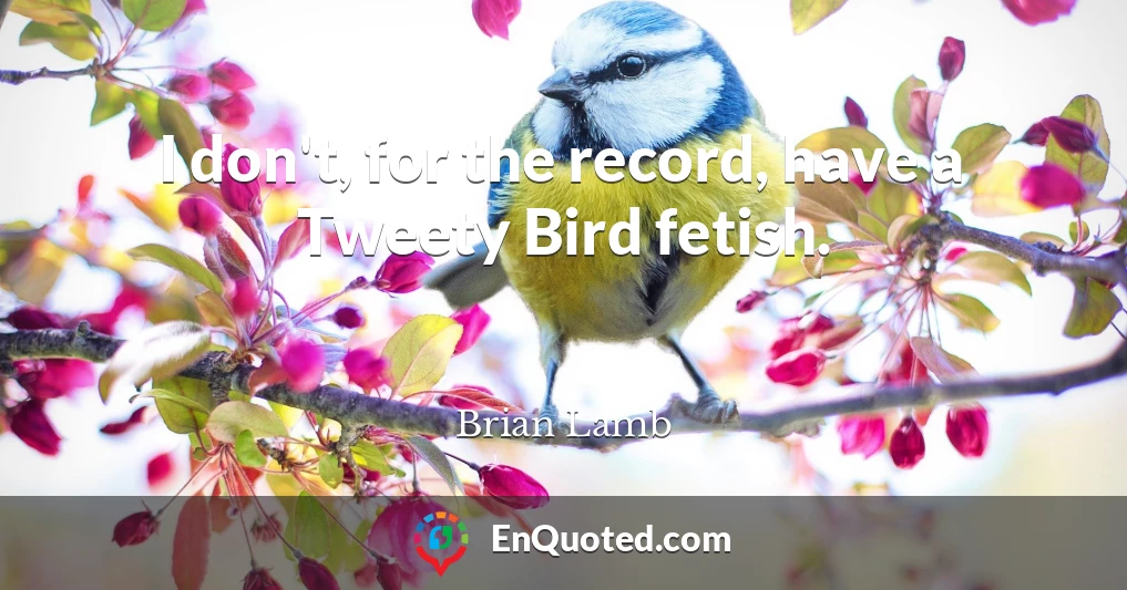 I don't, for the record, have a Tweety Bird fetish.