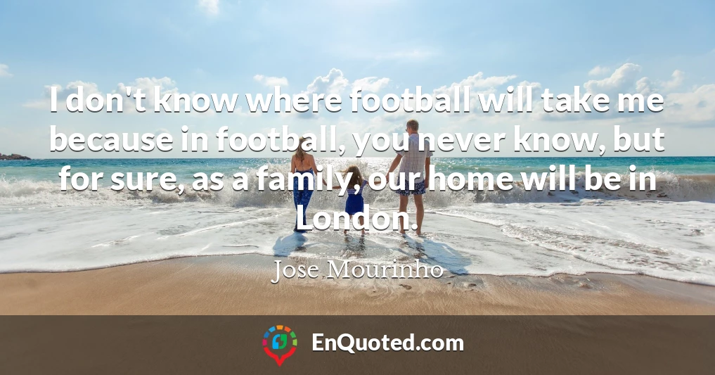 I don't know where football will take me because in football, you never know, but for sure, as a family, our home will be in London.
