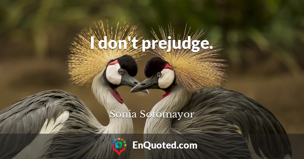 I don't prejudge.