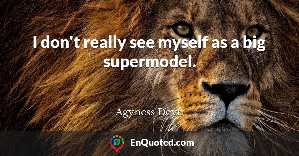 I don't really see myself as a big supermodel.