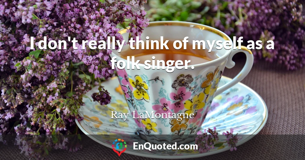 I don't really think of myself as a folk singer.
