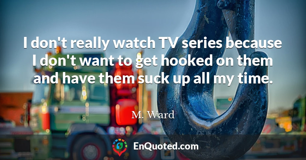 I don't really watch TV series because I don't want to get hooked on them and have them suck up all my time.