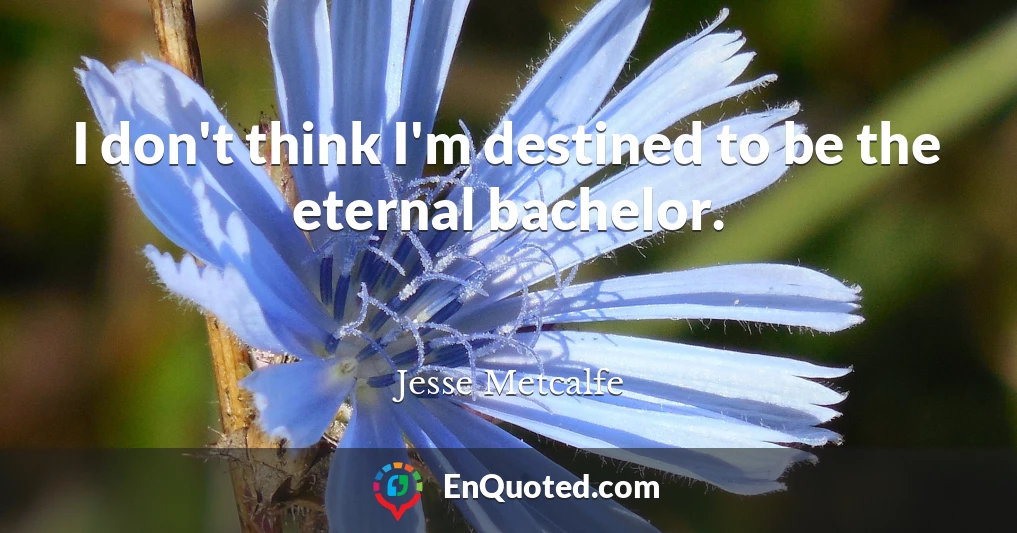 I don't think I'm destined to be the eternal bachelor.