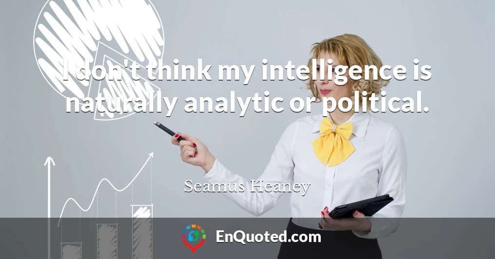 I don't think my intelligence is naturally analytic or political.