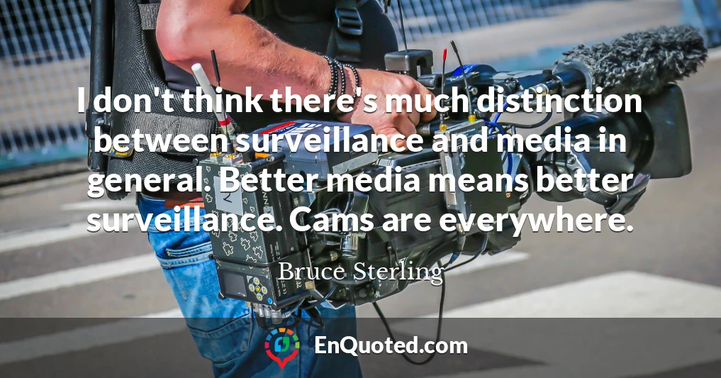 I don't think there's much distinction between surveillance and media in general. Better media means better surveillance. Cams are everywhere.