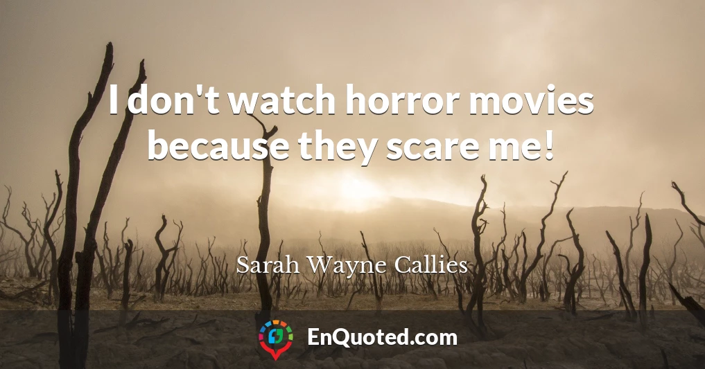 I don't watch horror movies because they scare me!