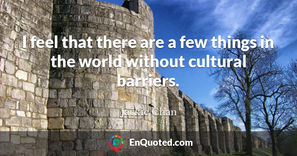 I feel that there are a few things in the world without cultural barriers.