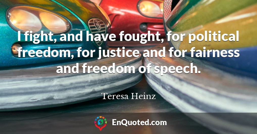 I fight, and have fought, for political freedom, for justice and for fairness and freedom of speech.