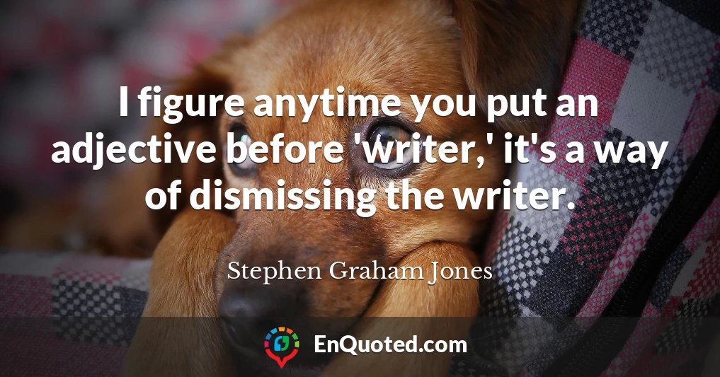 I figure anytime you put an adjective before 'writer,' it's a way of dismissing the writer.