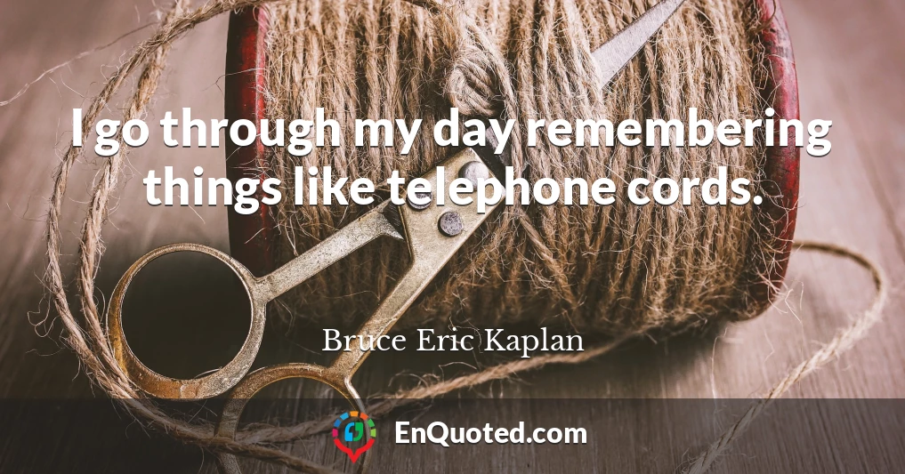 I go through my day remembering things like telephone cords.