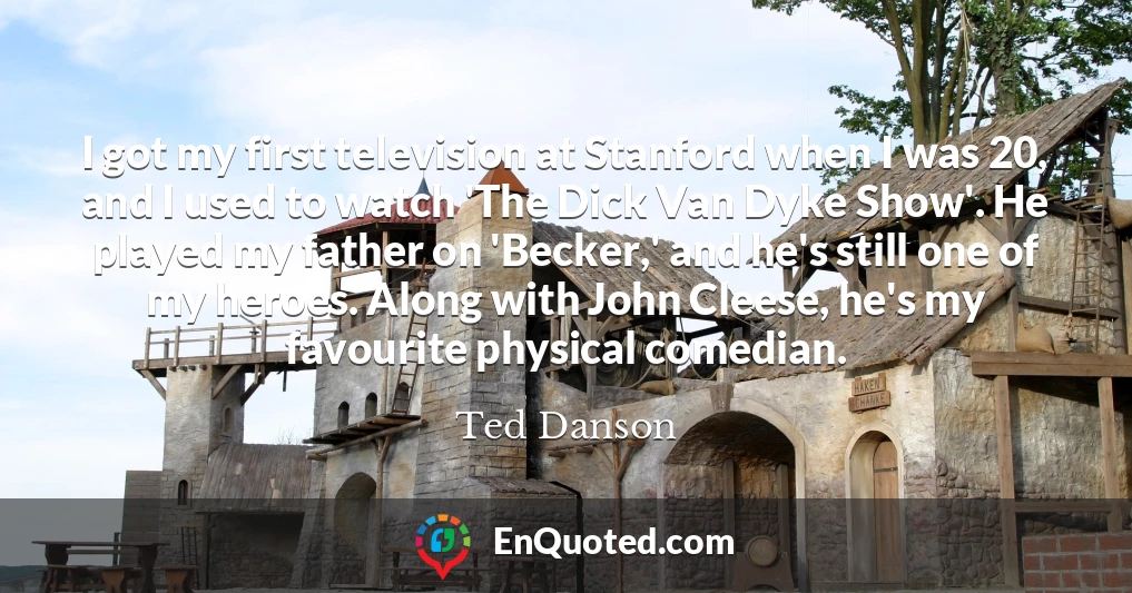 I got my first television at Stanford when I was 20, and I used to watch 'The Dick Van Dyke Show'. He played my father on 'Becker,' and he's still one of my heroes. Along with John Cleese, he's my favourite physical comedian.