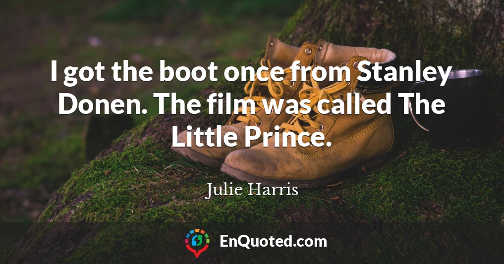 I got the boot once from Stanley Donen. The film was called The Little Prince.