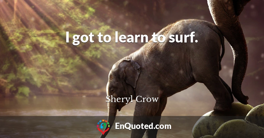 I got to learn to surf.