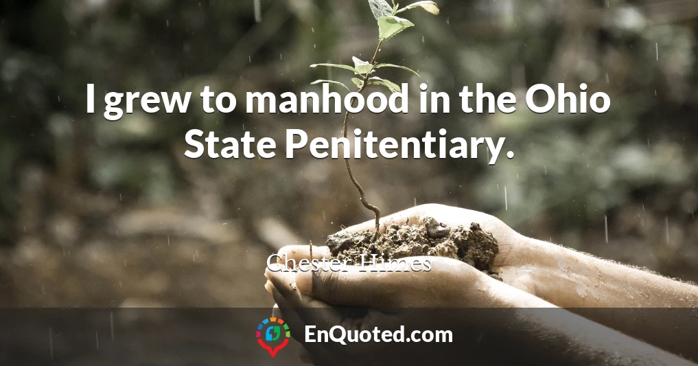 I grew to manhood in the Ohio State Penitentiary.