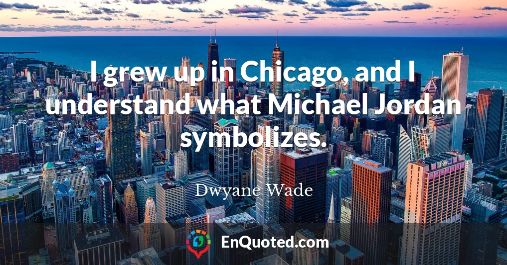 I grew up in Chicago, and I understand what Michael Jordan symbolizes.