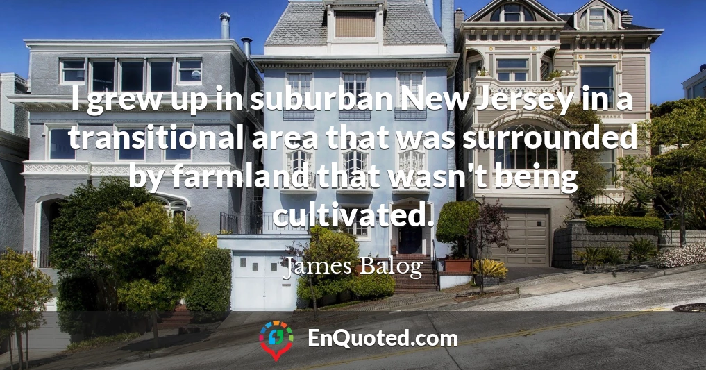 I grew up in suburban New Jersey in a transitional area that was surrounded by farmland that wasn't being cultivated.