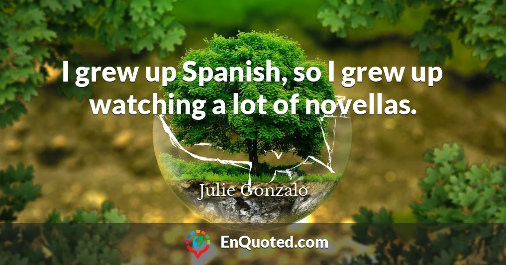 I grew up Spanish, so I grew up watching a lot of novellas.