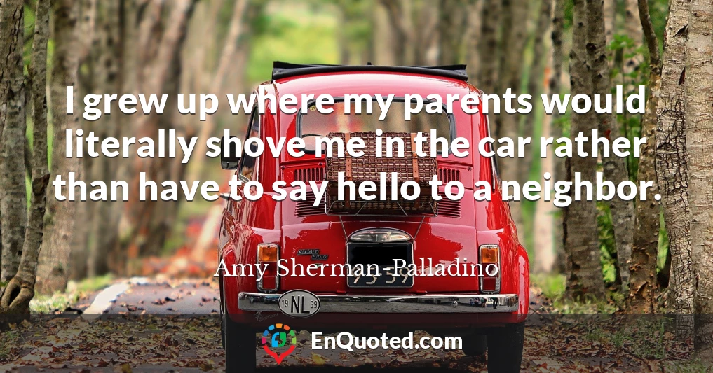 I grew up where my parents would literally shove me in the car rather than have to say hello to a neighbor.