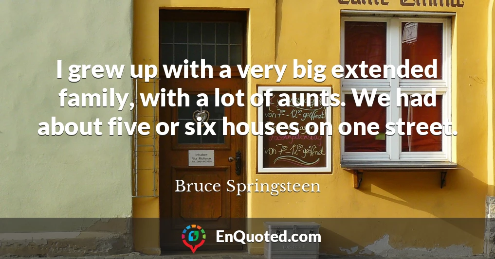 I grew up with a very big extended family, with a lot of aunts. We had about five or six houses on one street.