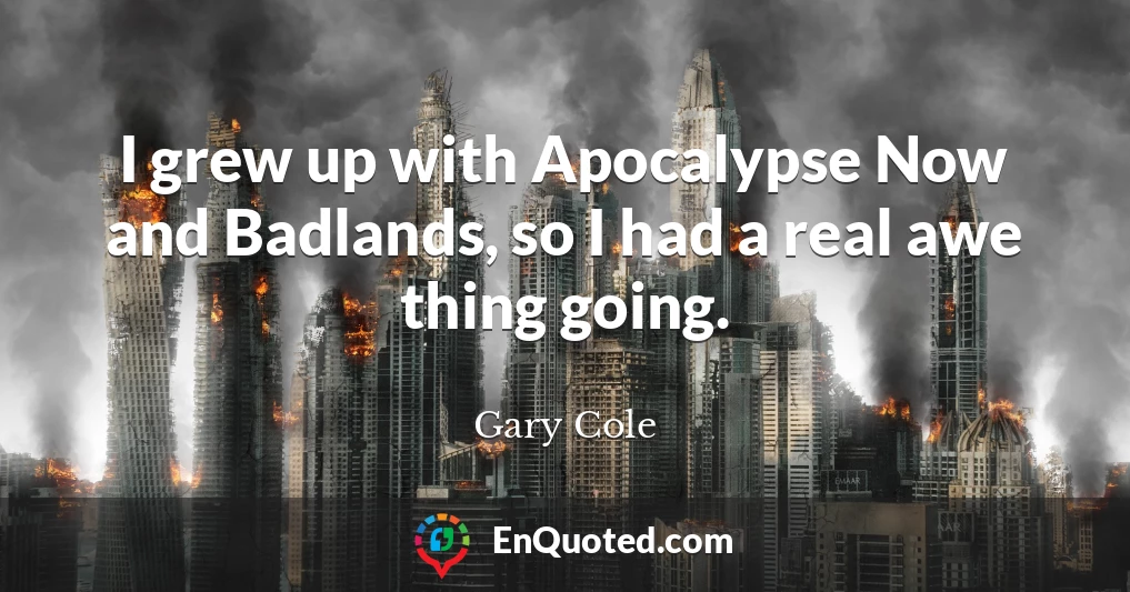 I grew up with Apocalypse Now and Badlands, so I had a real awe thing going.