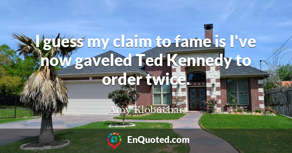 I guess my claim to fame is I've now gaveled Ted Kennedy to order twice.