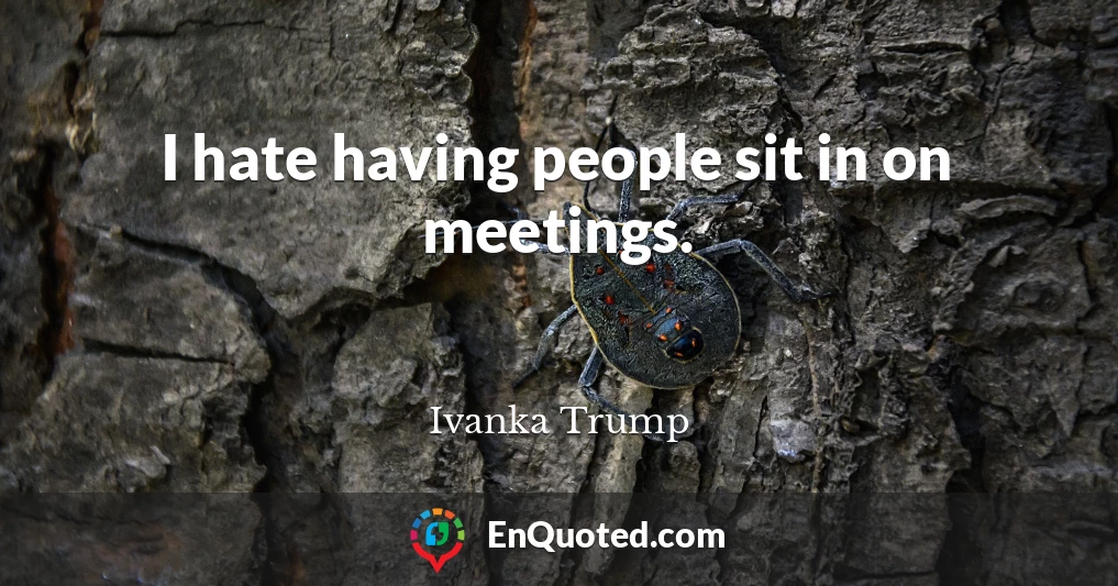 I hate having people sit in on meetings.