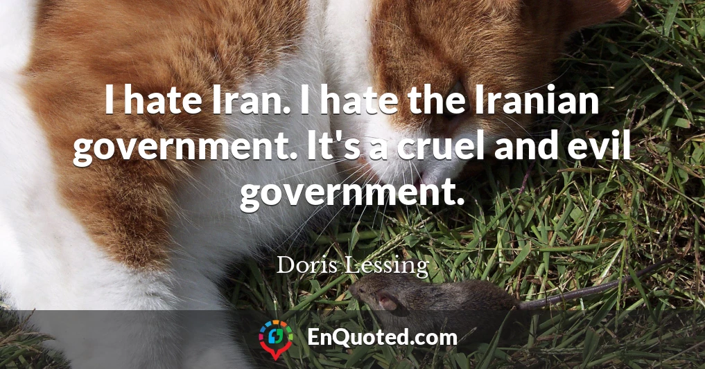 I hate Iran. I hate the Iranian government. It's a cruel and evil government.